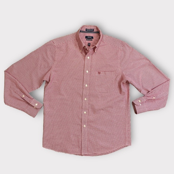 IZOD Men's Advantage Performance Long Sleeve Button Down Gingham Shirt - Picture 7 of 10